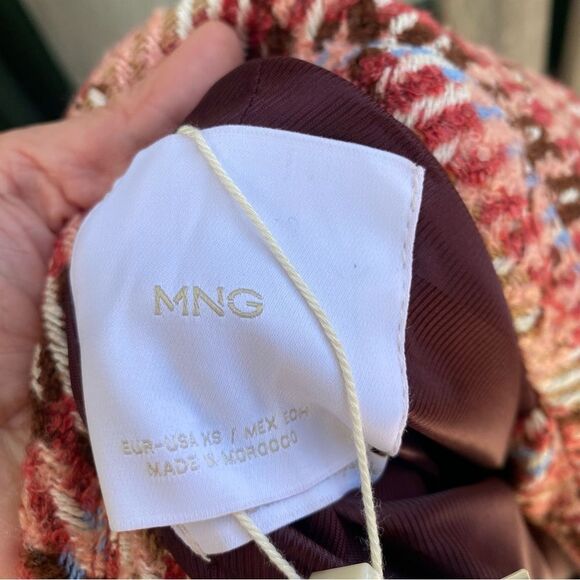 Mango Checked tweed coat size XS NWT - Picture 11 of 15